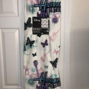 Disney Hannah Montana White and Purple Plush Throw